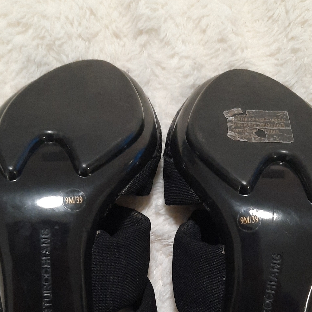 Arturo Chiang Studded Black Heels with Elegant Straps - Picture 10 of 12